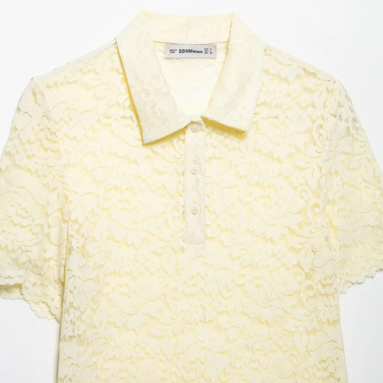 2025 Spring Summer New Versatile Solid Color Women Casual Top Fashion Lace Female Short Sleeve Polo Shirt