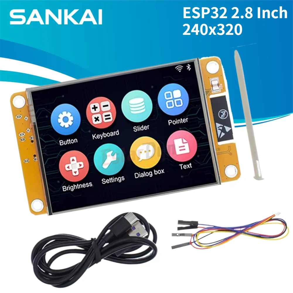 esp32-28インチtftタッチディスプレイボード-240x320-lvgl搭載、wifi-bluetooth-wroomモジュール-arduino-diyキット電子機器用