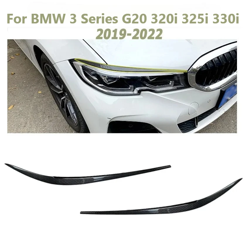 

Повеки передних фар автомобиля для BMW 3 серии G20 320i 325i 330i 2019 2020 2021 2022 Накладка для бровей Автозапчасти послепродажного обслуживания