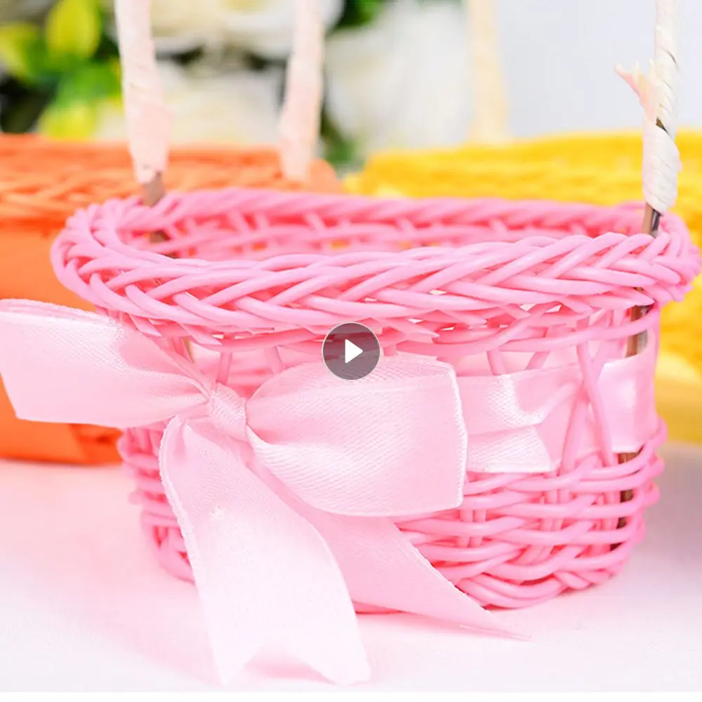 Artifacts Non-toxic Feels Comfortable Late-model Hand-woven Rattan Flower Basket Knit Household Flower Basket Storage Basket