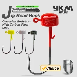 9KM Ned Rig Jighead Fishing Jig Heads Hooks 5pcs Weedless Shroom-Shaped Weight Head for Crappie Bass Fishing Lure Freshwater