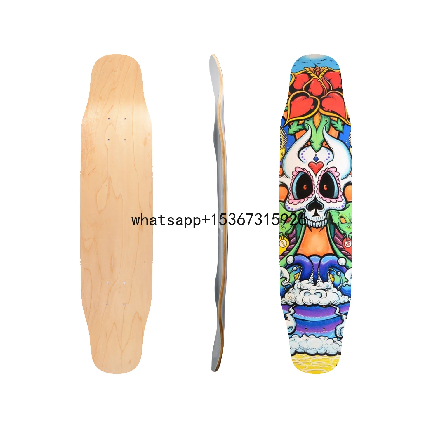 Wholesale Custom 7 Layers Wood Decks Longboard Skateboard Cruiser Decks Longboard Downhill Deck