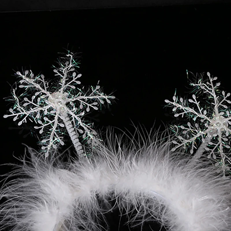 6 pçs enfeites de natal cocar de natal floco de neve bandana suprimentos de festa de natal para crianças branco