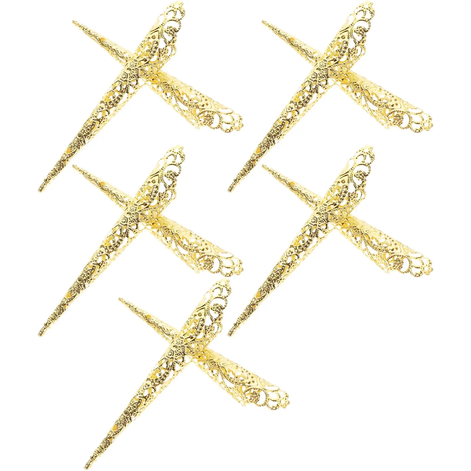 

10 Pcs Long Nails Claw Tips Rings Women Metal Breathable Party Costume Finger Jewelry Accessories Nail