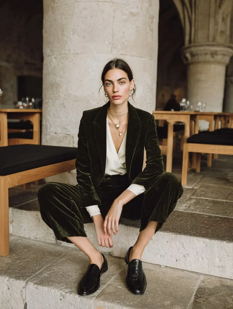 

Mia Muse Women's Sets Autumn Winter Elegant Edgy 2025 Stylish Plain Long Sleeve Suit Collar Midi Skirts Commute Sets