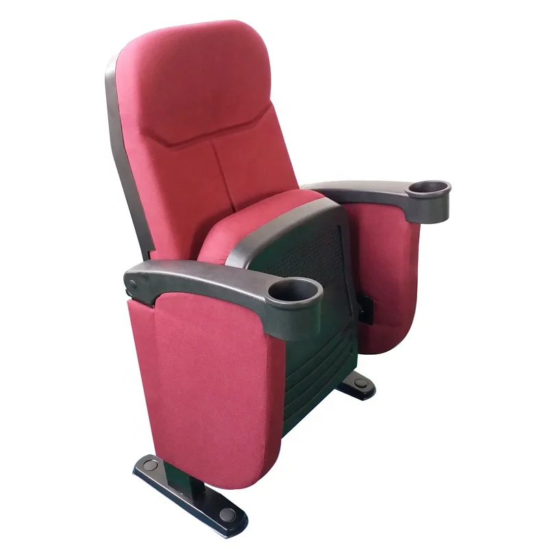 Cheap Wholesale Price Fabric Cover Durable Movie Seat Theater Hall Cinema Chair With Cup Holder