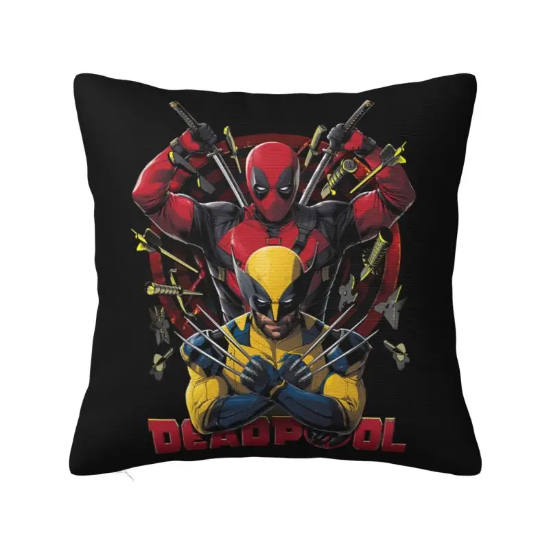 

Wolverine Deadpool Pillow Case Home Decorative Fashion Outdoor Cushions Square Pillowcase