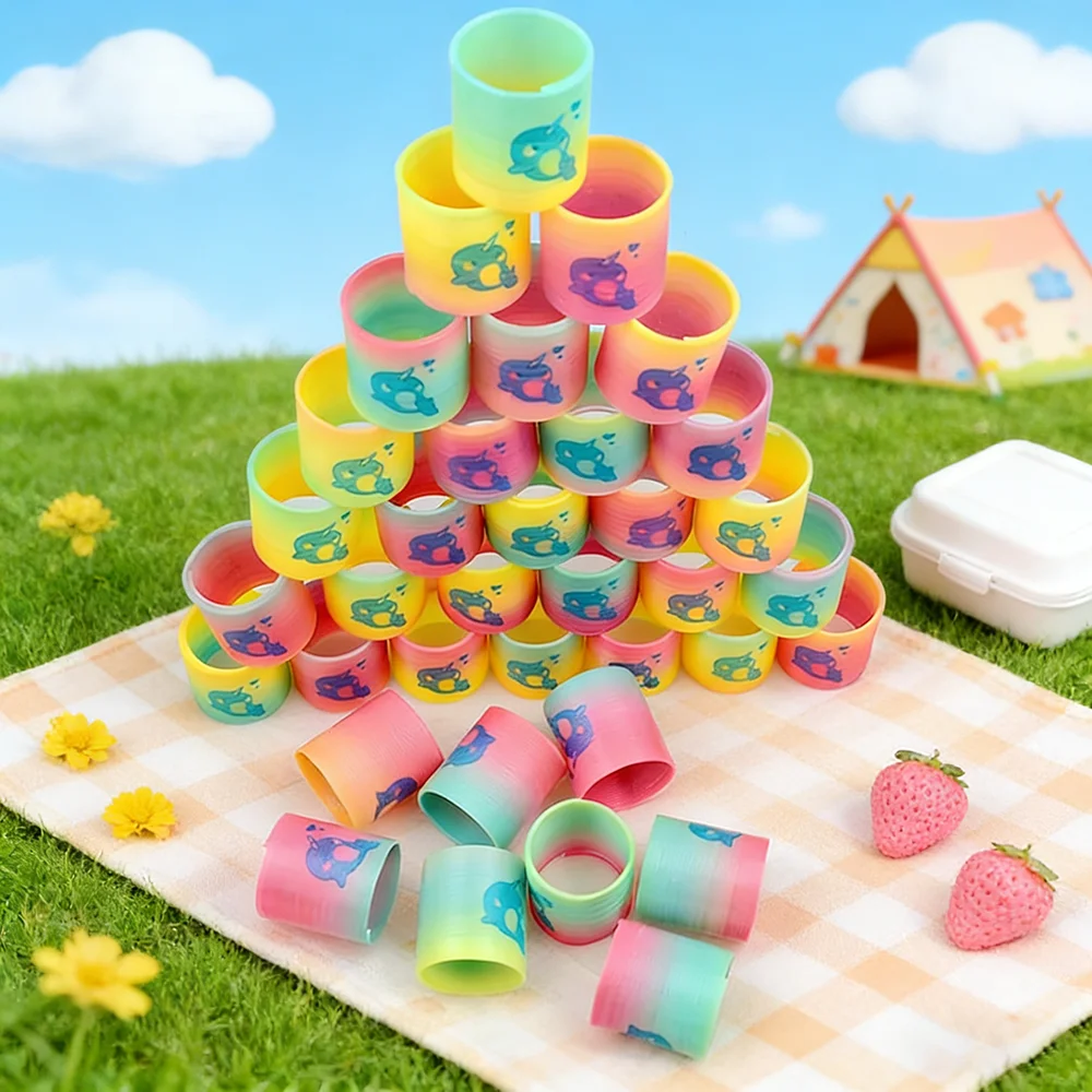 12/24 piezas de juguetes circulares de arcoíris, recuerdos para fiestas de cumpleaños infantiles, rellenos para piñatas, juguetes flexibles divertidos, pequeños regalos para invitados