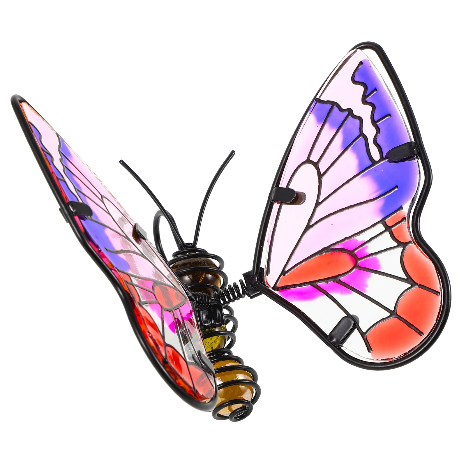 

Butterfly Flower Pot Ornament Iron Hanger for Plant Decor Non Fading Realistic Colorful Garden Mini Landscape Bonsai Adornment