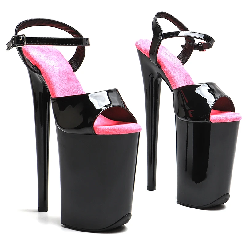 Leecabe 23CM/9inches  Patent Shiny PU  upper fashion trend exotic Platform  High Heels Sandals stripper heel Pole Dance shoes