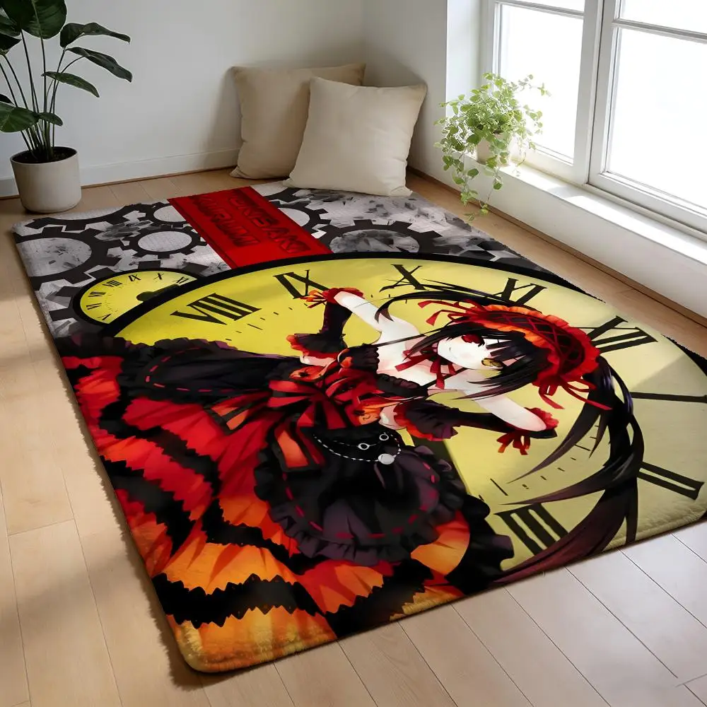 

Floor Mat Soft Flannel Rug Non-Slip Absorbent Mat for Bathroom Bedroom Home Decor K-Kurumi Tokisaki Amine