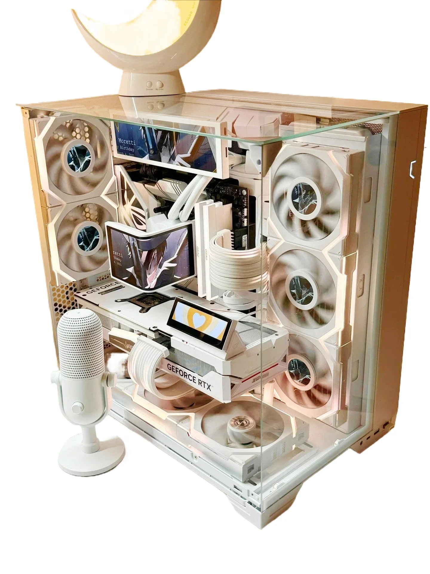 Vision pure white high-end sea view room computer host 9800X3D 5080 value desktop computer