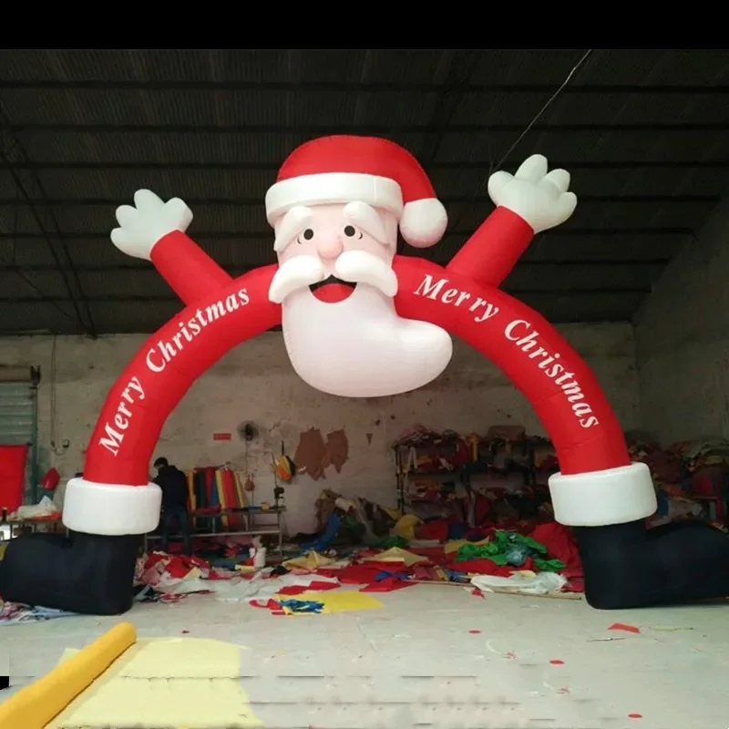 Inflatable Christmas Arch Wall Climbing Santa Claus Snowman Christmas Gift Box Decorative Tree Cartoon Model