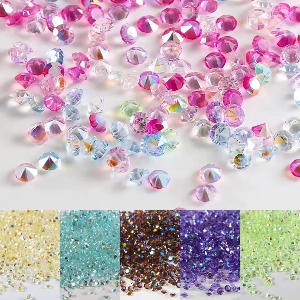 Pierres précieuses en résine AB pointues 6500/mini strass scintillants de 3mm/accessoires essentiels pour ongles, cils et bijoux à faire soi-même