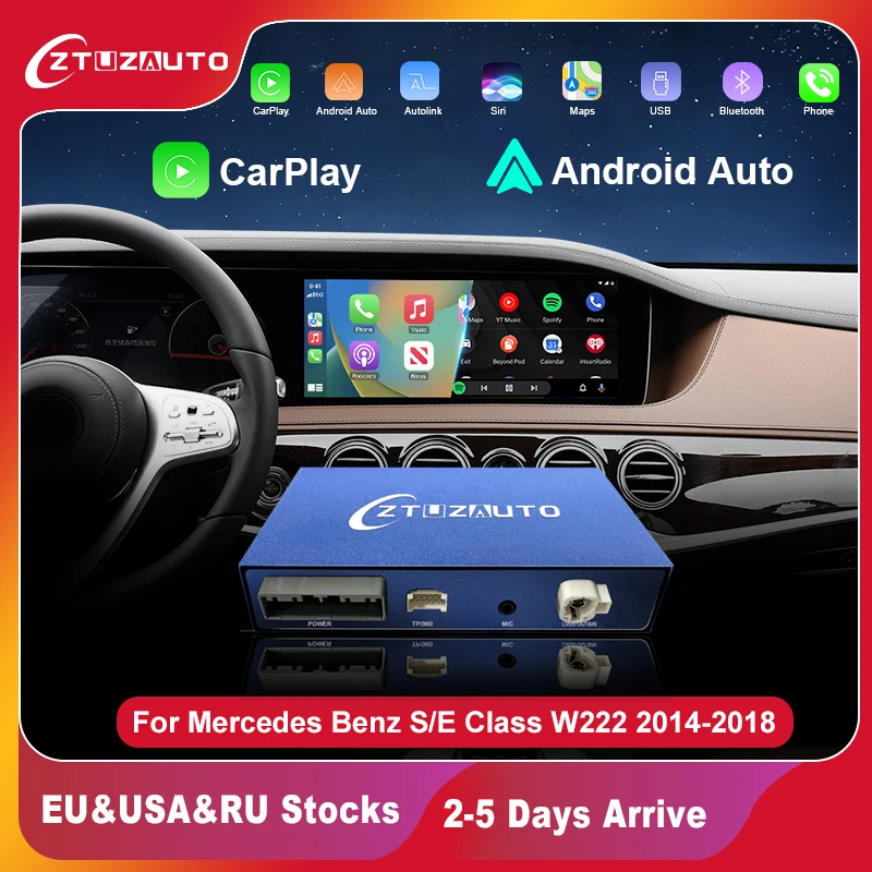 

Wireless CarPlay for Mercedes Benz S-Class W222 W217 2014-2018 E-Class 2014, with Android Auto Mirror Link AirPlay Car Play