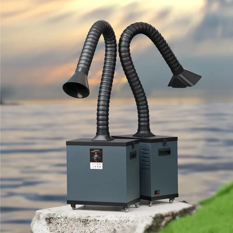 200W Fume Extractor, 3‑Stage Filtration Smoke Purifier for Laser Welding, 3D Printing & Salon Work Equipment