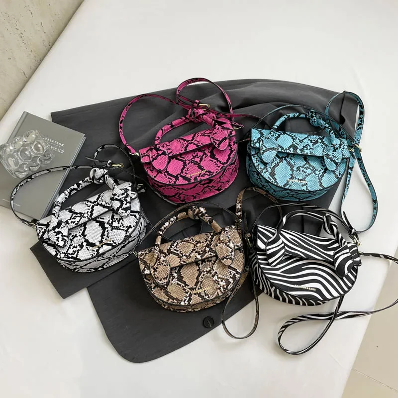 حقيبة يد نسائية من جلد الثعبان، حقيبة يد ومحفظة بطباعة حمار وحشي، حقيبة كتف كروس للسيدات، حقيبة يد عصرية