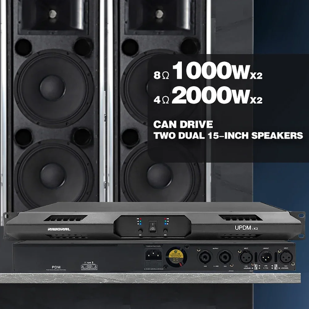 2026 K2 مضخم صوت عالي الطاقة الأكثر مبيعًا 1000wx2 مضخم رقمي لنظام المسرح المنزلي