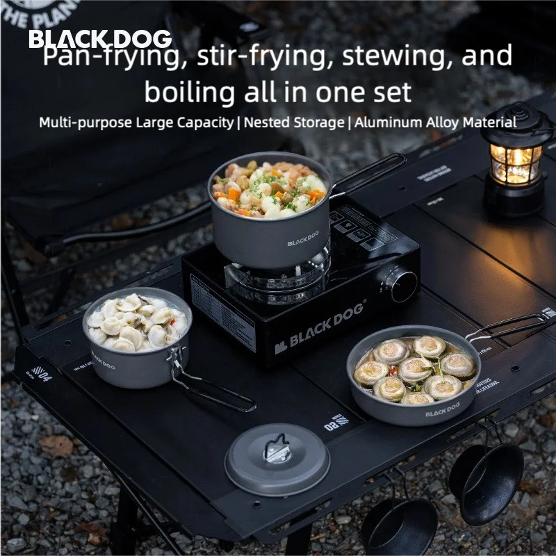 

Blackdog уличный набор посуды из алюминиевого сплава, снаряжение для кемпинга, портативная посуда, оборудование, полный набор посуды для кемпинга