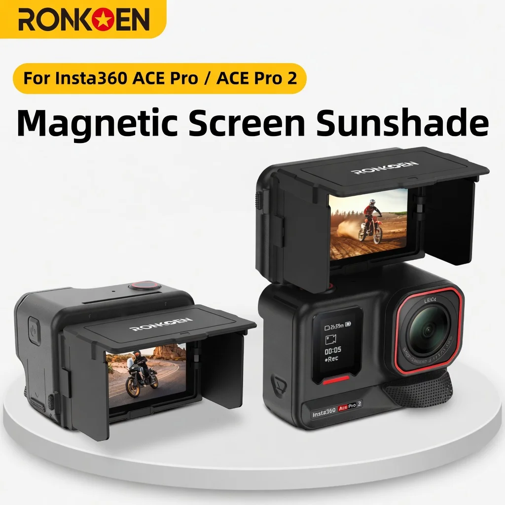 �y�Z�[�����zRONKOEN Insta360 Ace Pro 2/Pro SR-ARC-1�p ���C�T���t�[�h �܂肽���ݎ��A���`�O���A�X�N���[���V�F�[�h �X�i�b�v�I�� �X�|�[�c�J�����A�N�Z�T���[