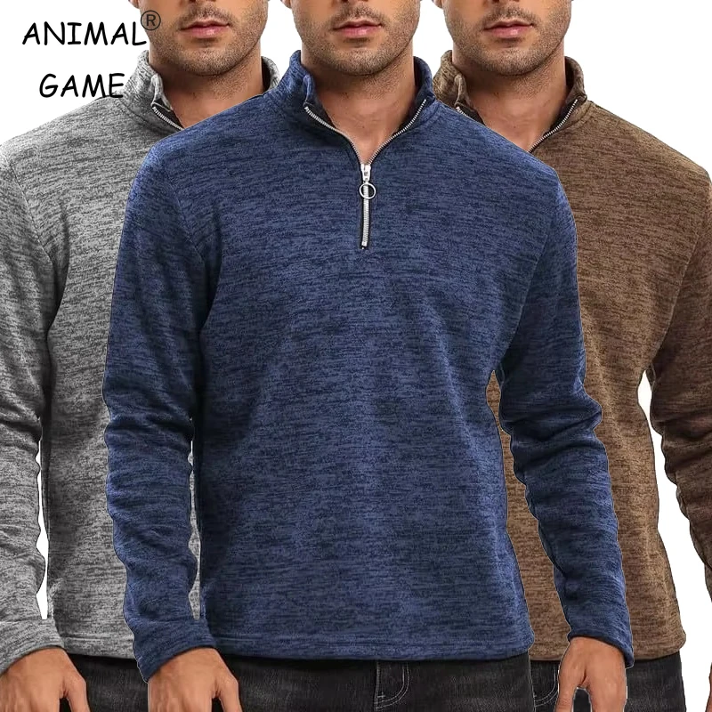 Men's Quarter Zip Pullover Mock Neck Sweatshirt Lightweight Fashion Streetwear Casual Activewear Outdoor Sports Tracksuit Men