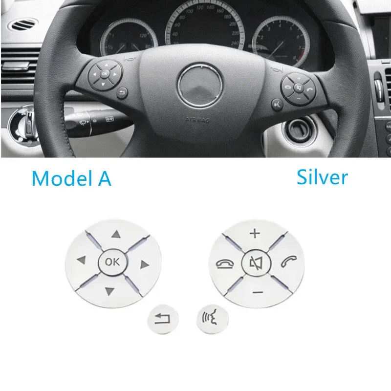 Interior Steering Wheel Button Cover Trim Sticker Fit For Mercedes Benz C E S  GLK R ML GL CLS SLK Class W212 W204