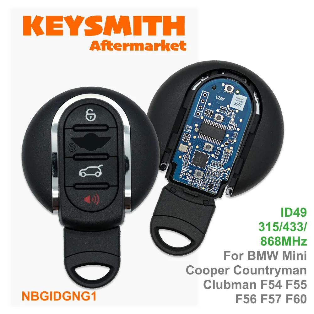 

KEYSMITH ID49 PCF7945 PCF7953P 315/434/868 МГц Бесконтактный автомобильный ключ-пульт для BMW MINI Cooper Clubman Countryman F54 F55