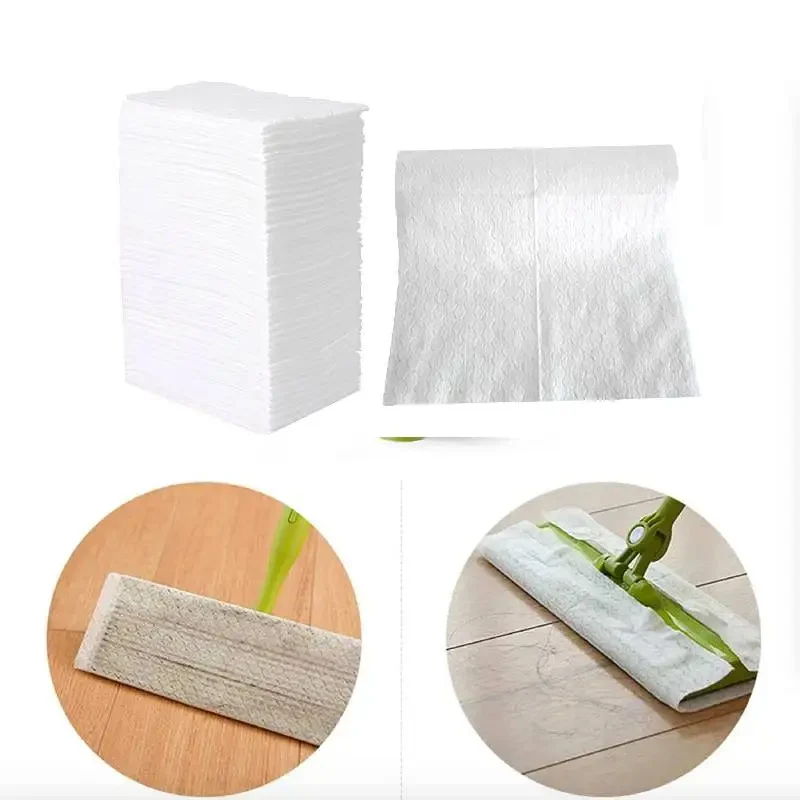 100PCS Disposable MicroFibre Electrostatic Floor Cloths Useful Dust Removal Mop Paper Floor Cleaning Wipes for Flat Swivel Mop