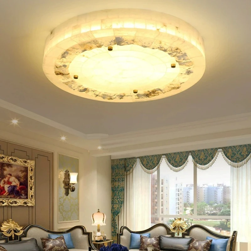 

Nordic Ceiling Lamp Marble Round Square Marble Ceiling Chandelier 2024 European Classic Led Lustres Home Decor Living Room