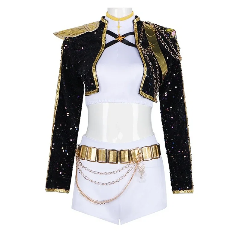 Black Golden Rumi Zoey Mira Cosplay KPop Demon Hunters Cosplay Costume Wig Girls Suit Child Halloween Party Role Playing Outfit