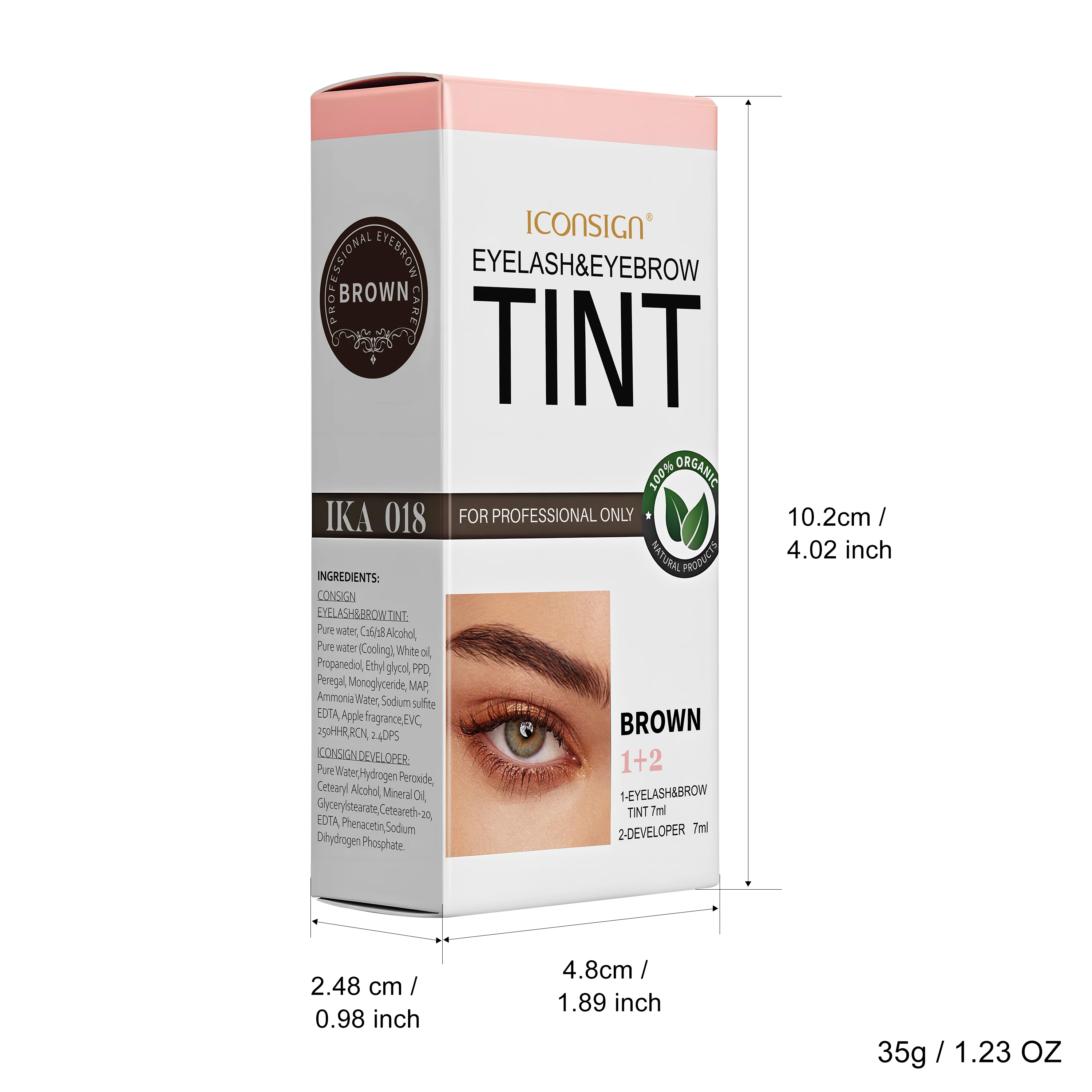 Semi-permanente mascara wenkbrauw wimper tint set bruin waterdichte wenkbrauw- en wimper tint set - gedefinieerd, voor alle soorten