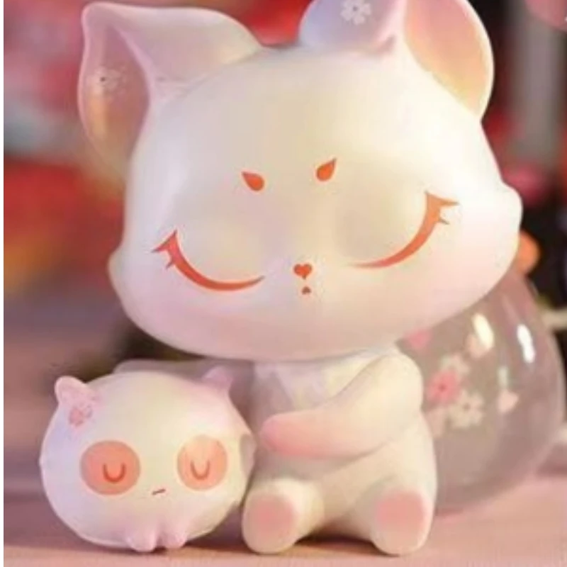 限定版 コリモンスタータウン サクラシリーズ コレクタブル アクションフィギュア キュートな小さなキツネの精霊 ブラインドボックス 手作りアートワーク おもちゃ