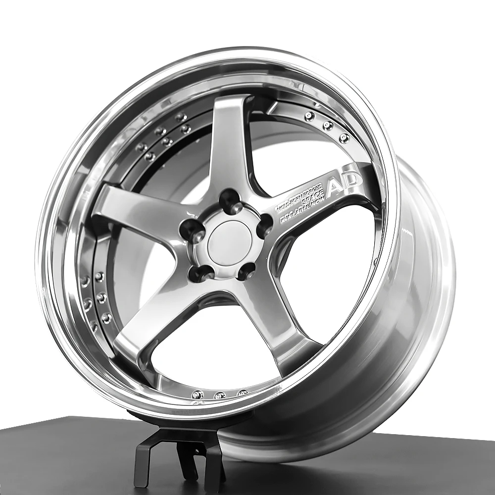 

2026 Hot Sale 2-Piece T6061 Cast5x112 Polished Silver Alloy Volk Racing Te37 For Accord Car Wheels