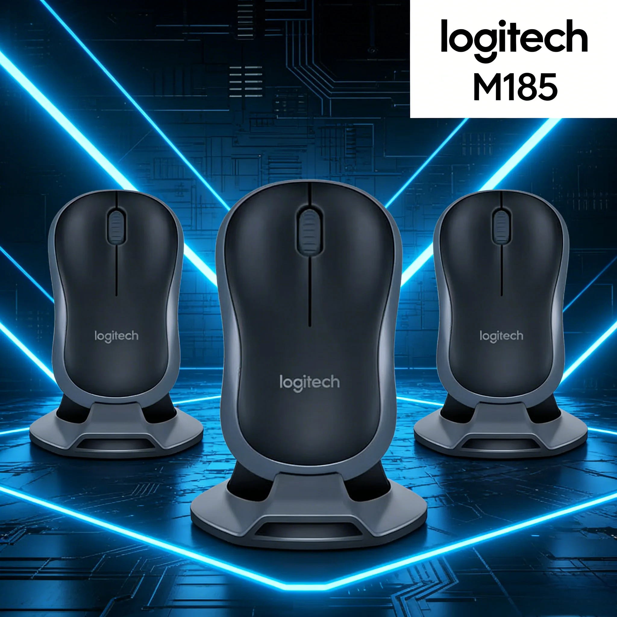 

Беспроводная мышь Logitech M185 1000DPI с отслеживанием на различных поверхностях, портативная, для путешествий
