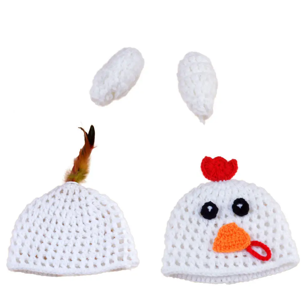 

1Set Baby Knitted Clothes White Manual Chick Infant Photography Prop Soft Newborn Costumes Festival Photography Outfit Baby