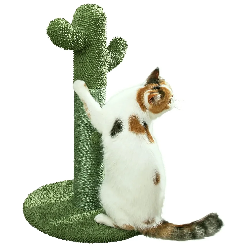 Pawise Hot Sale Wood Sisal Cat Scratching Post Cat Scratcher Cactus Tree With Sisal Rope Cat Climbing Frame Tree Tower Post