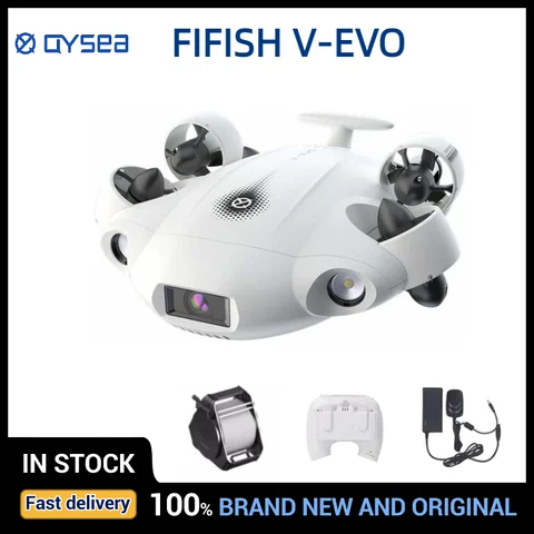 FIFISH V-EVO 4K 60FPS Drone sous-marin AI Vision Lock QYSEA 360 °   Robot portable ROV sous-marin à mouvement omnidirectionnel