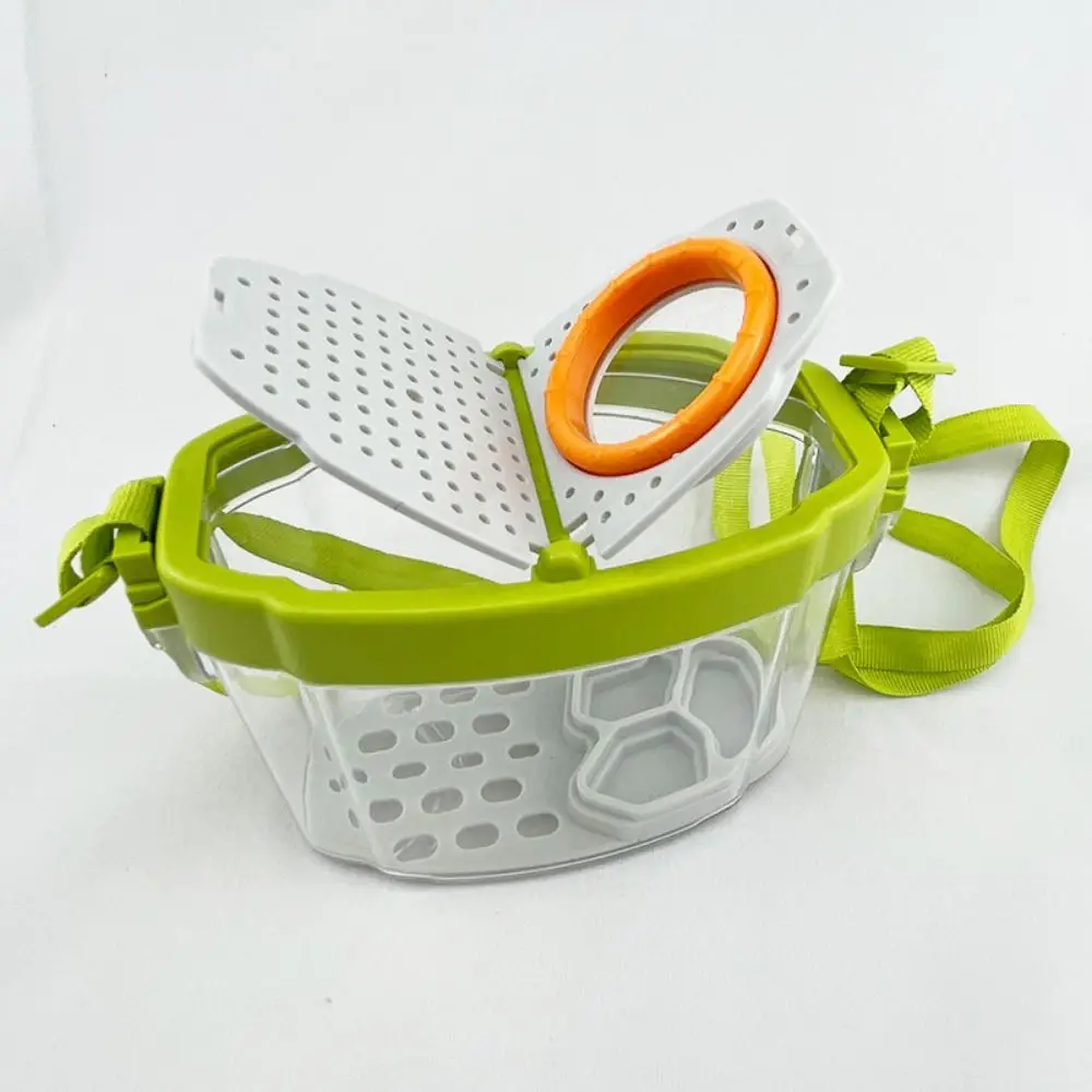 

5X Magnifying Glass Insect Observation Box Kit Breathable Adjustable Straps Reptile Observing Container Removable Anti-escape