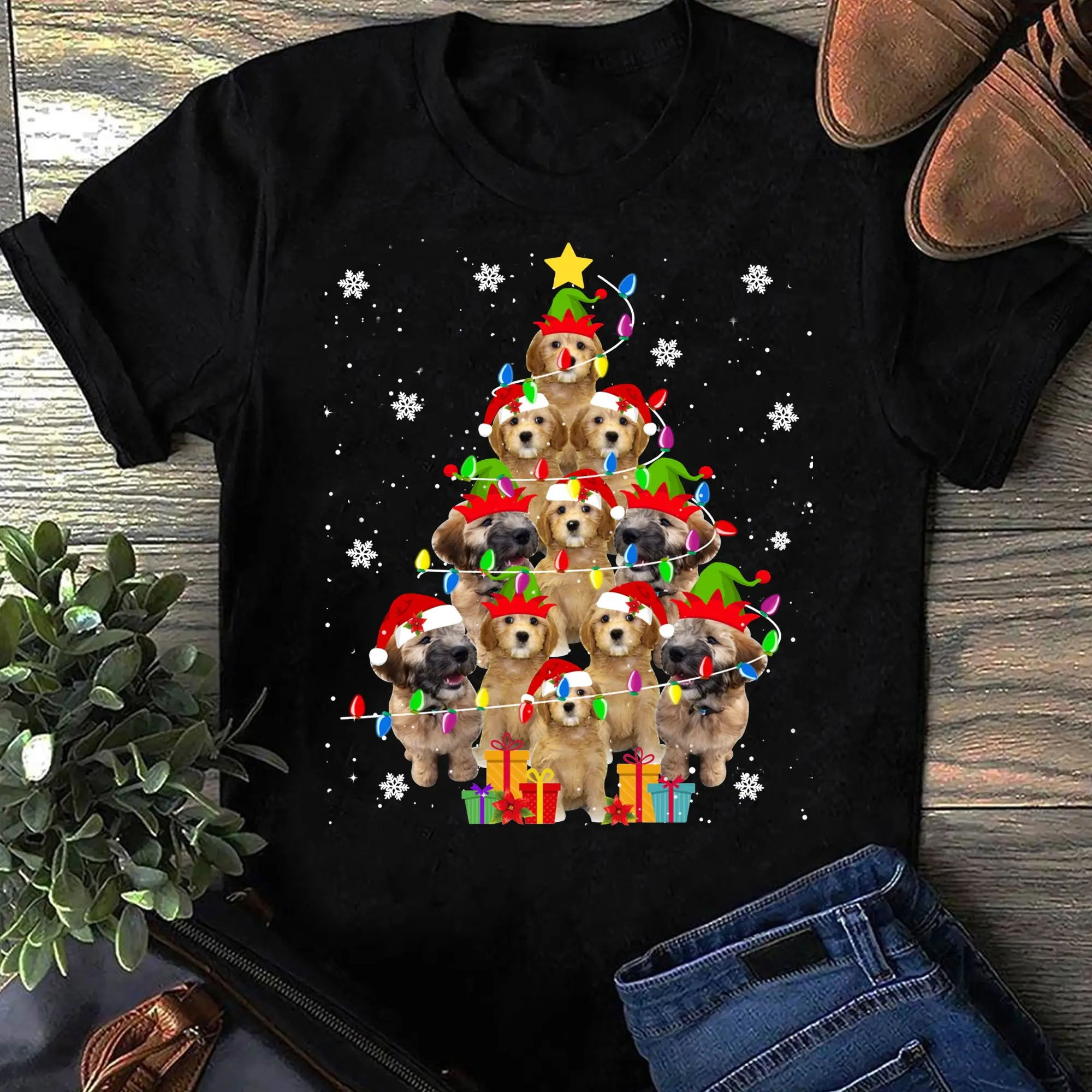 Dog Lover s German Shepherd Tree Christmas Light SweaT T Shirt for Lovers Funny Mother's Day