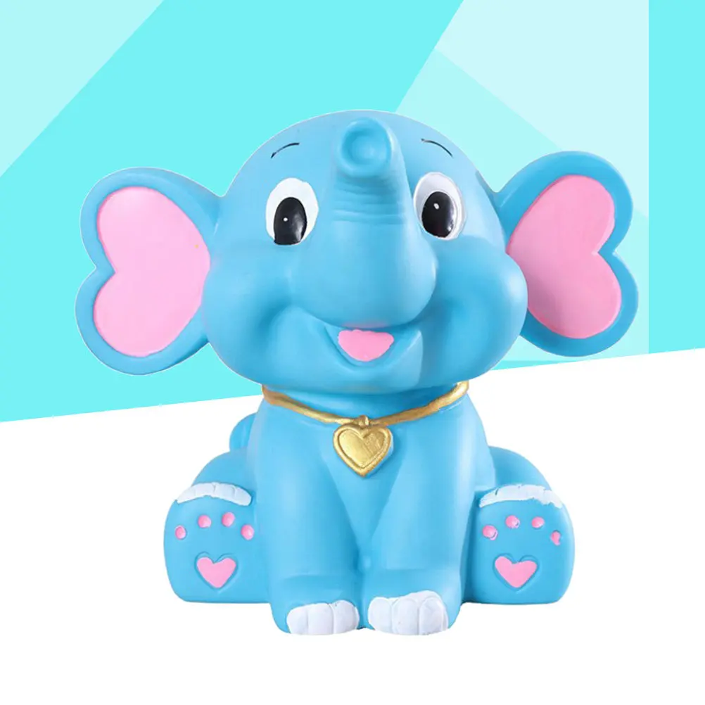 

Cartoon Elephant Resin Coin Bank for Kids Creative Money Saving Pot Decorative Piggy Bank Gift for Child Girl Encourages Savings