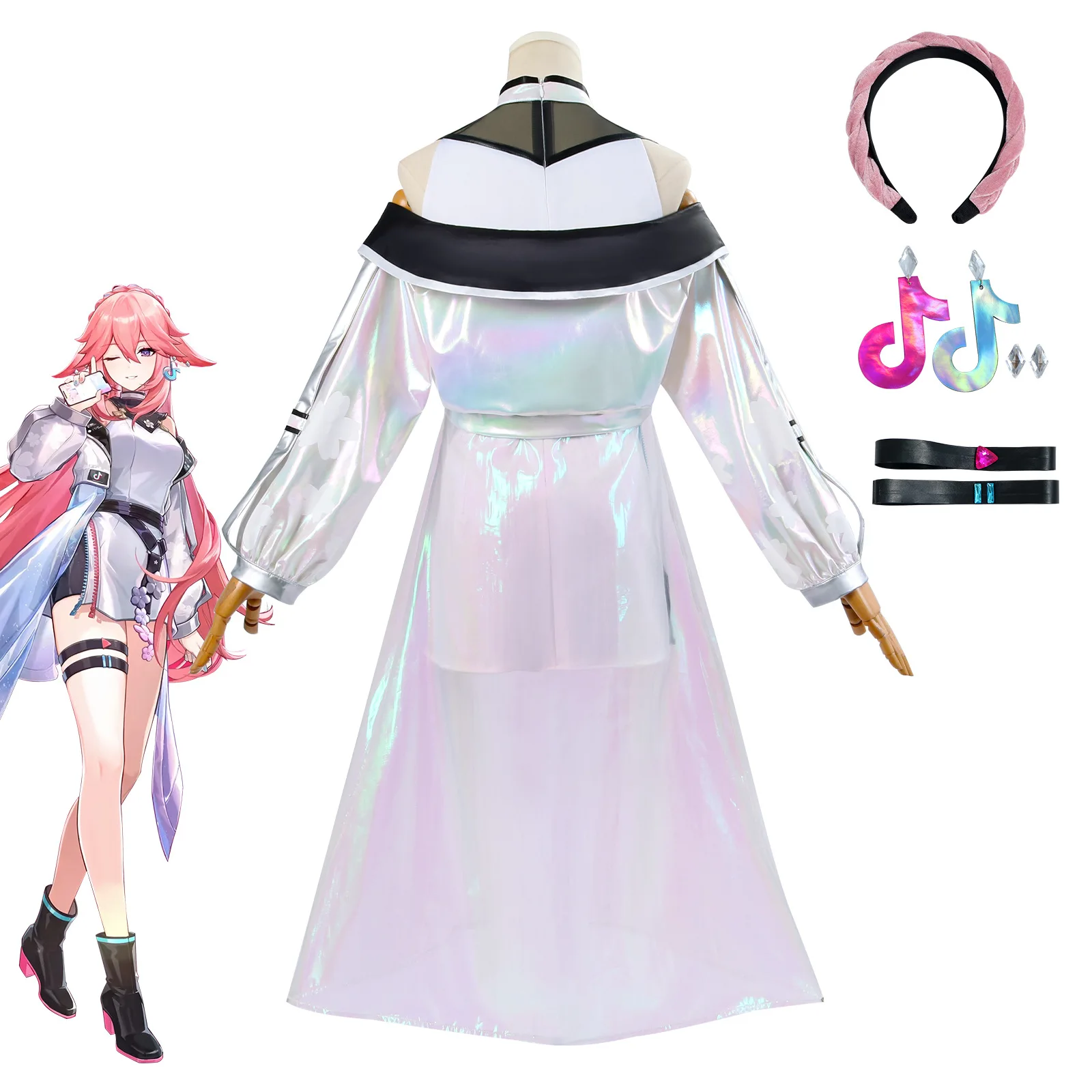 Yae Miko Cosplay Costume Game Genshin Impact Yae Dress Wig Uniform Accessories Set Anime Women Halloween Party Clothes Suits