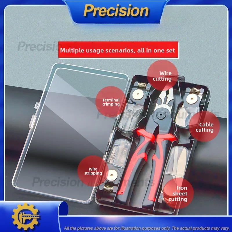 

Многофункциональный набор плоскогубцев для электрика 2026 с инструментом для зачистки проводов, боковым резаком, плоскогубцами игольчатыми носами для домашнего использования