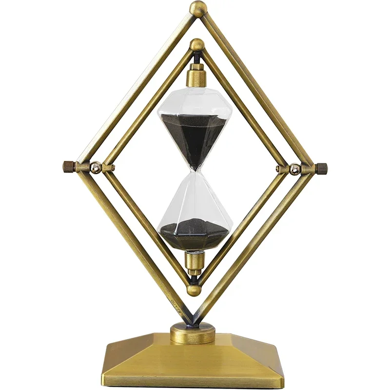Creative Geometry Time Hourglass Timer Ornament Light Luxury Soft Furniture High-end Niche Office Study Ornament