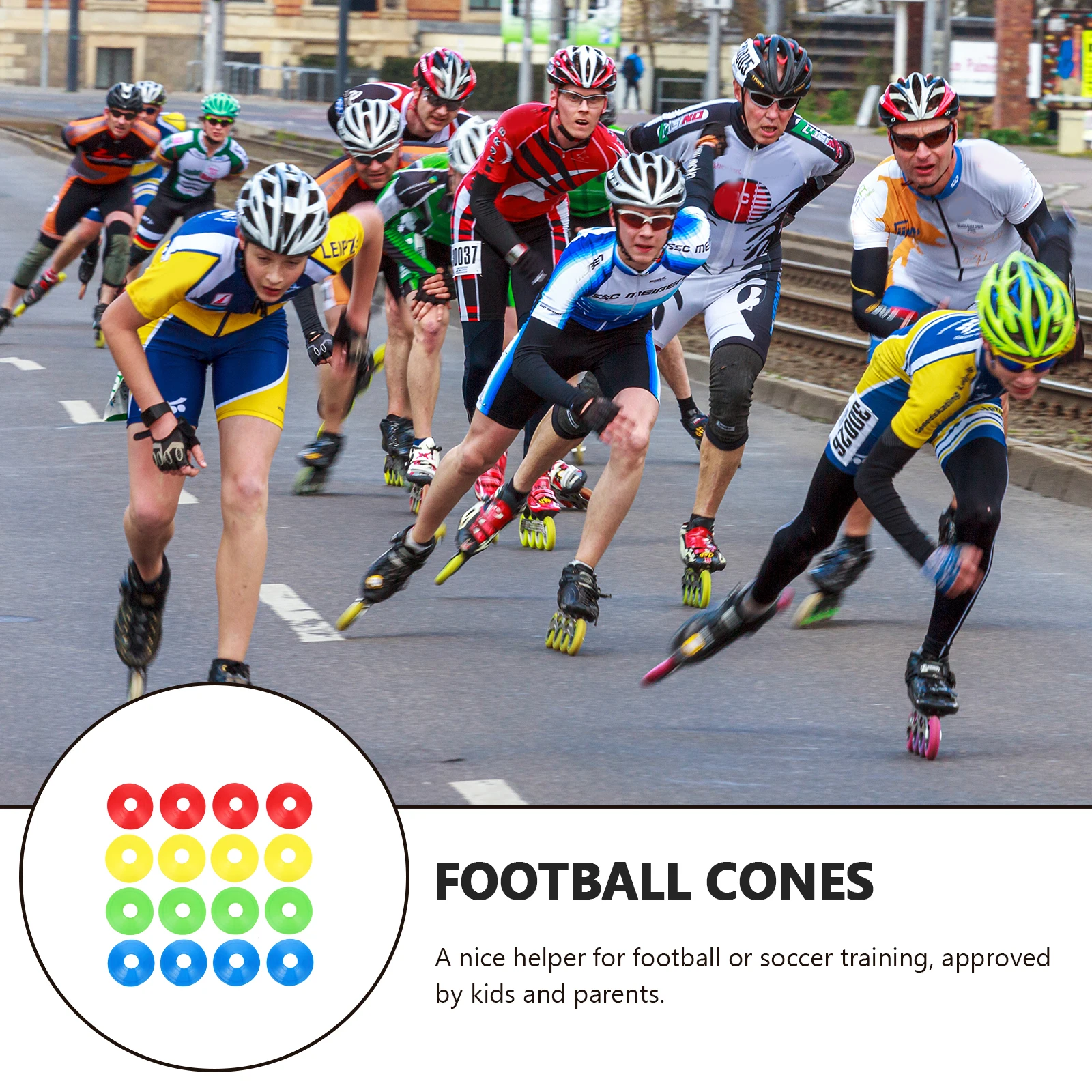 

12Pcs Football Exercise Plates Pe Bright Durable Sign Marker Discs for Soccer Training Agility Obstacle Courses Sports