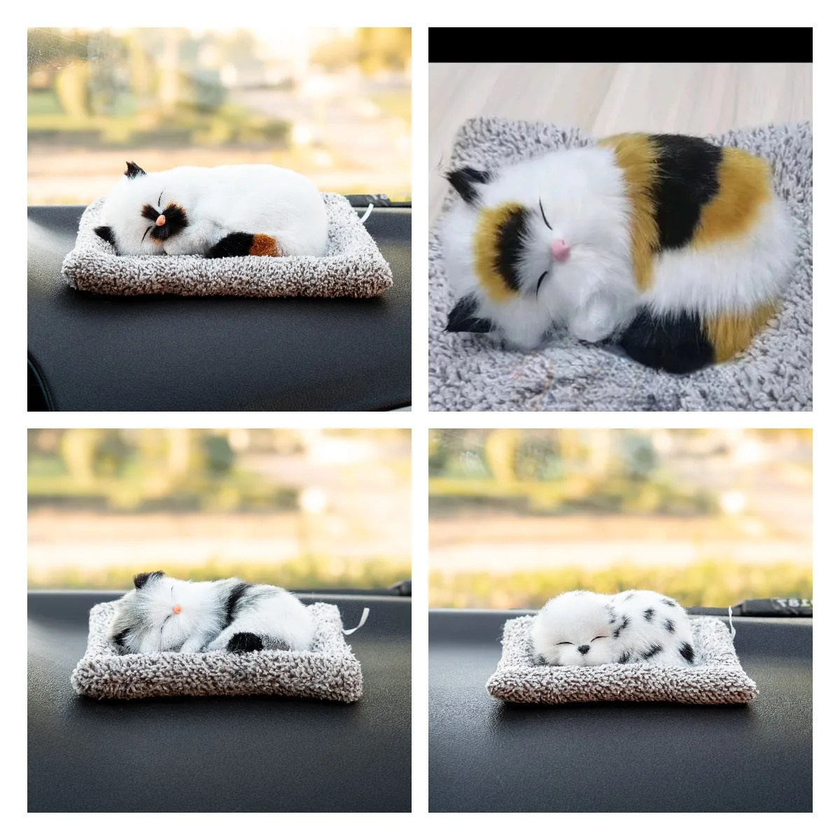 Nowa Symulacja Pluszowe Zwierzątka Koty Psy Zabawka Samochód Ozdoby na Deskę Rozdzielczą Dekor Realistyczne Zwierzę Pluszowa Lalka Prezent dla Dzieci Akcesoria Samochodowe