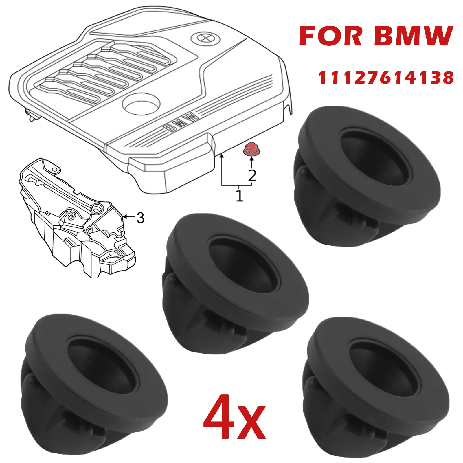 Engine Top Cover Trim Rubber Mount Grommet Bush Stopper 11127614138 For BMW E88 E82 F20 F21 F40 F22 F87 F23 F44 F45 F46 E90 E91