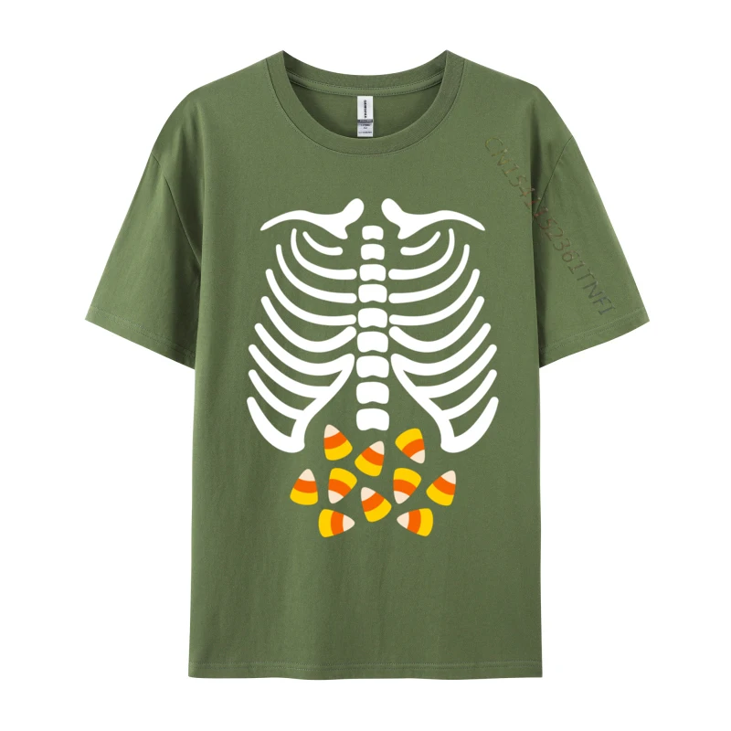 Candy Corn Skeleton Rib Cage Halloween Costume Casual top camicie ultime magliette da uomo in puro cotone pazzo magliette classiche