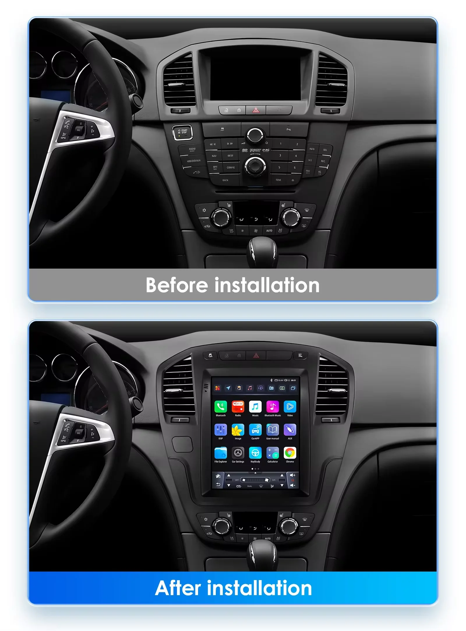 Android 14 Car 9.7 inch  For Buick Regal Opel Insignia 1 2009-2013 Auto Radio GPS Navigation Stereo Head Unit Touch Screen DVD