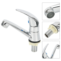 For Bathroom Wash Basin Basin Tap Faucet Basin Mixer Cold Sink Water Tap Hardware Single Handle Zinc Alloy Chrome