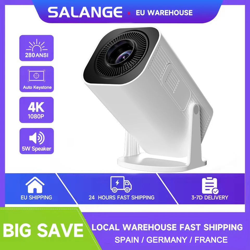 

Проектор Salange P330W 8K Android 14.0, 12000 люмен, WiFi 6, BT5.4, для улицы и домашнего кинотеатра, с автоматической коррекцией трапецеидальных искажений